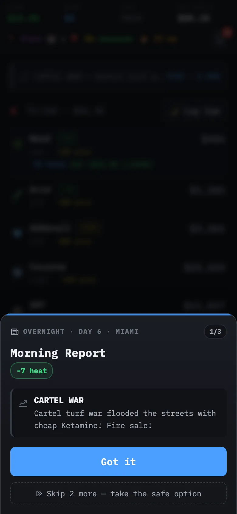 The Morning Report card summarizing overnight news